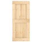 vidaXL Posuvné dvere Prírodná a čierna 90 x 210 cm – Obrázok 4