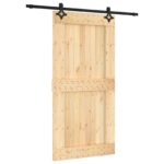 vidaXL Posuvné dvere Prírodná a čierna 100 x 210 cm – Obrázok 2