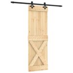 vidaXL Posuvné dvere Prírodná a čierna 70 x 210 cm – Obrázok 2