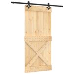 vidaXL Posuvné dvere Prírodná a čierna 95 x 210 cm – Obrázok 2