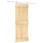 vidaXL Posuvné dvere Prírodná a biela 80 x 210 cm – Obrázok 2