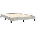 vidaXL Rám postele bez matraca, svetlosivý 137x190 cm, plný zamat – Obrázok 3