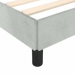 vidaXL Rám postele bez matraca, svetlosivý 137x190 cm, plný zamat – Obrázok 8