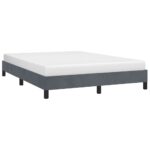 vidaXL Rám postele bez matraca, tmavosivý 137x190 cm, plný zamat