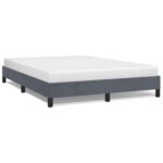 vidaXL Rám postele bez matraca, tmavosivý 137x190 cm, plný zamat – Obrázok 2
