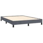 vidaXL Rám postele bez matraca, tmavosivý 137x190 cm, plný zamat – Obrázok 3