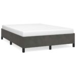 vidaXL Rám postele bez matraca, tmavosivý 137x190 cm, zamatový – Obrázok 2