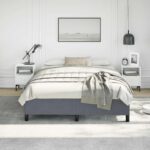vidaXL Rám postele bez matraca, tmavosivý 137x190 cm, zamatový – Obrázok 3