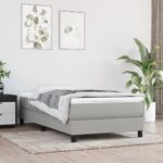 vidaXL Matrac s taštičkovými pružinami stredná tvrdosť bledosivý 100x190x20 cm látka