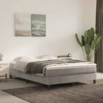 vidaXL Matrac s taštičkovými pružinami stredná tvrdosť bledosivý 137x190x20 cm zamat