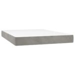 vidaXL Matrac s taštičkovými pružinami stredná tvrdosť bledosivý 137x190x20 cm zamat – Obrázok 2