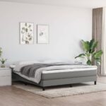 vidaXL Matrac s taštičkovými pružinami stredná tvrdosť tmavosivý 152x203x20cm veľkosť Queen
