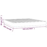vidaXL Matrac s taštičkovými pružinami stredná tvrdosť tmavosivý 152x203x20cm veľkosť Queen – Obrázok 7