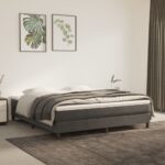 vidaXL Matrac s taštičkovými pružinami stredná tvrdosť tmavosivý 193x203x20 cm veľkosť King