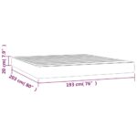 vidaXL Matrac s taštičkovými pružinami stredná tvrdosť tmavosivý 193x203x20 cm veľkosť King – Obrázok 7