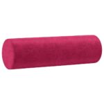 vidaXL Dekoračné vankúše 2 ks, vínovočervené, Ø15x50 cm, zamatové – Obrázok 3