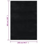 vidaXL Chlpatý koberec čierny 240x305 cm polyester – Obrázok 8