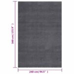 vidaXL Huňatý koberec antracitový 240x340 cm polyester – Obrázok 8