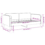 vidaXL Denná posteľ tmavosivá 100x190 cm látka – Obrázok 8