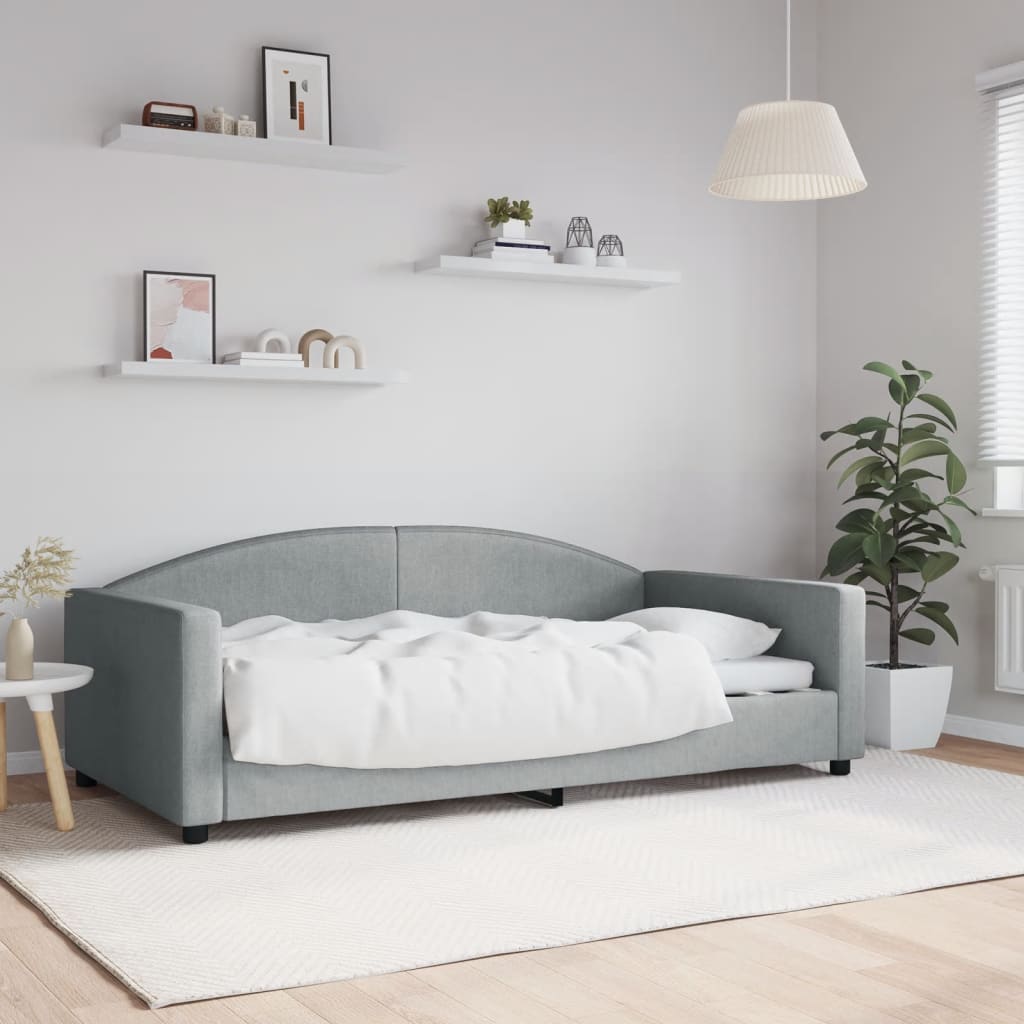 354126_1.jpg vidaXL Denná posteľ svetlosivá 100x190 cm látka – Obrázok 1