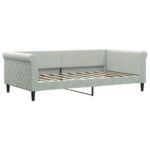 vidaXL Denná posteľ svetlosivá 100x190 cm zamat – Obrázok 2