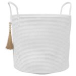 vidaXL Úložný kôš biely Ø40x35 cm bavlnený – Obrázok 2