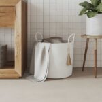 vidaXL Úložný kôš biely Ø40x35 cm bavlnený – Obrázok 3