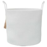 vidaXL Úložný kôš biely Ø40x35 cm bavlnený – Obrázok 4