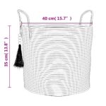 vidaXL Úložný kôš biely Ø40x35 cm bavlnený – Obrázok 8