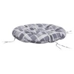 vidaXL Okrúhly vankúš sivý károvaný Ø 100 x 11 cm oxfordská látka – Obrázok 4