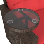 vidaXL 3-dielna záhradná súprava s vankúšmi, hnedá, polyratan – Obrázok 9