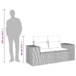 vidaXL Záhradná pohovka s vankúšmi 2-miestna čierna polyrattan – Obrázok 10