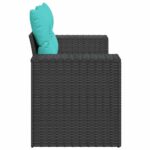 vidaXL Záhradná pohovka s vankúšmi 2-miestna čierna polyrattan – Obrázok 5