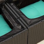 vidaXL Záhradná pohovka s vankúšmi 2-miestna čierna polyrattan – Obrázok 8