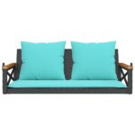 vidaXL Hojdacia lavica s vankúšmi čierna 109x62x40 cm polyratan – Obrázok 4