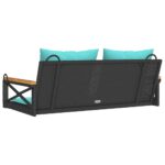 vidaXL Hojdacia lavica s vankúšmi čierna 109x62x40 cm polyratan – Obrázok 6