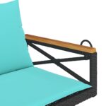 vidaXL Hojdacia lavica s vankúšmi čierna 109x62x40 cm polyratan – Obrázok 7
