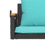 vidaXL Hojdacia lavica s vankúšmi čierna 109x62x40 cm polyratan – Obrázok 8