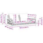 vidaXL Hojdacia lavica s vankúšmi čierna 109x62x40 cm polyratan – Obrázok 9
