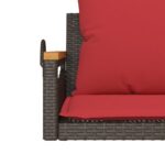 vidaXL Hojdacia lavica s vankúšmi hnedá 63x62x40 cm polyratan – Obrázok 8