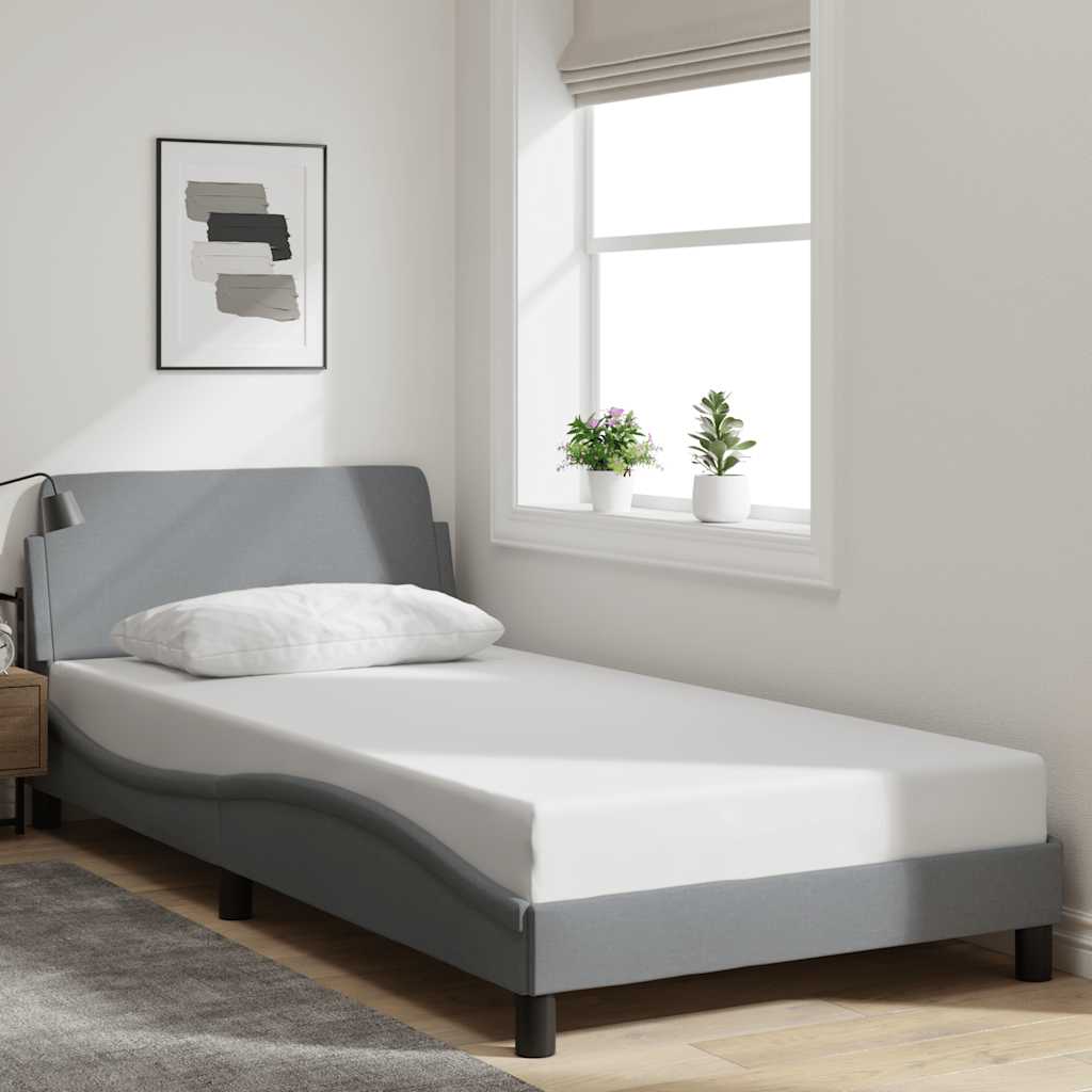 373265_1.jpg vidaXL Rám postele Dover bledosivý 100x190 cm látka – Obrázok 1