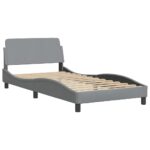 vidaXL Rám postele Dover bledosivý 100x190 cm látka – Obrázok 3