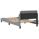 vidaXL Rám postele Dover bledosivý 100x190 cm látka – Obrázok 6