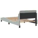 vidaXL Rám postele Dover bledosivý 100x190 cm zamat – Obrázok 6