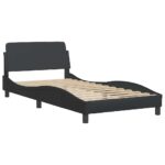 vidaXL Rám postele Dover čierny 100x190 cm umelá koža – Obrázok 3