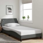 vidaXL Rám postele Dover tmavosivý 100x203 cm látka
