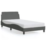 vidaXL Rám postele Dover tmavosivý 100x203 cm látka – Obrázok 2