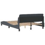 vidaXL Rám postele Dover tmavosivý 137x190 cm zamat – Obrázok 6