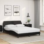vidaXL Rám postele Dover čierny 137x190 cm umelá koža
