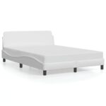 vidaXL Rám postele Dover biely 137x190 cm umelá koža – Obrázok 2